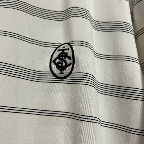 F&G Tech Black and White Striped Golf Polo - Picture 3 of 6